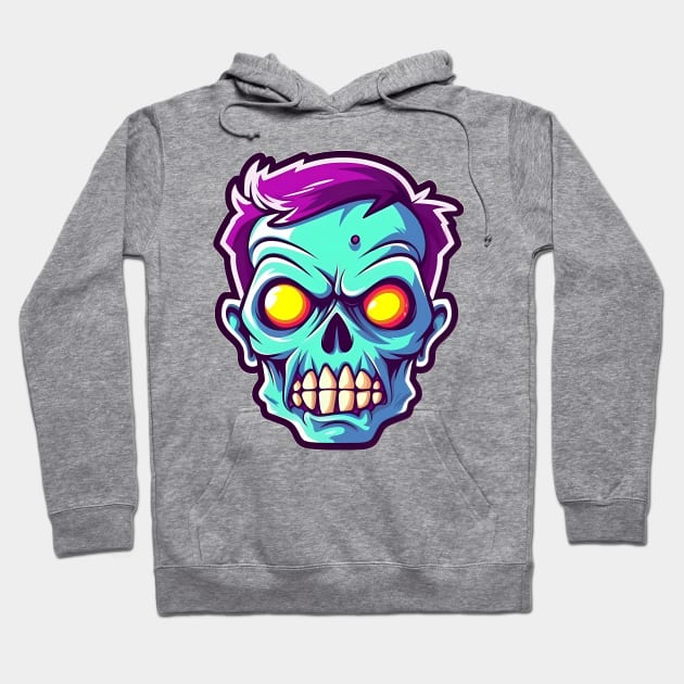 Cartoon zombie head. Hoodie by AndreKENO